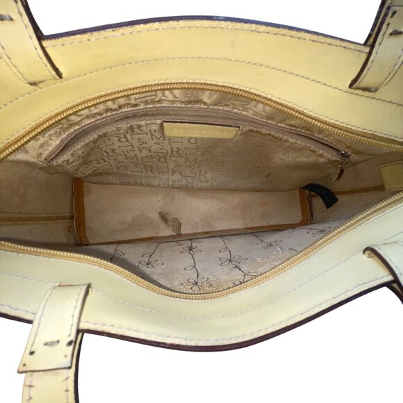 Lamarthe Women’s Yellow Embroidered Leather Flower Charm Shoulder Tote Bag - Picture 8 of 14